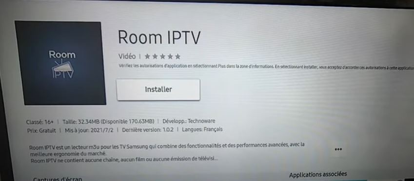 Telecharger et installer l application Room iptv